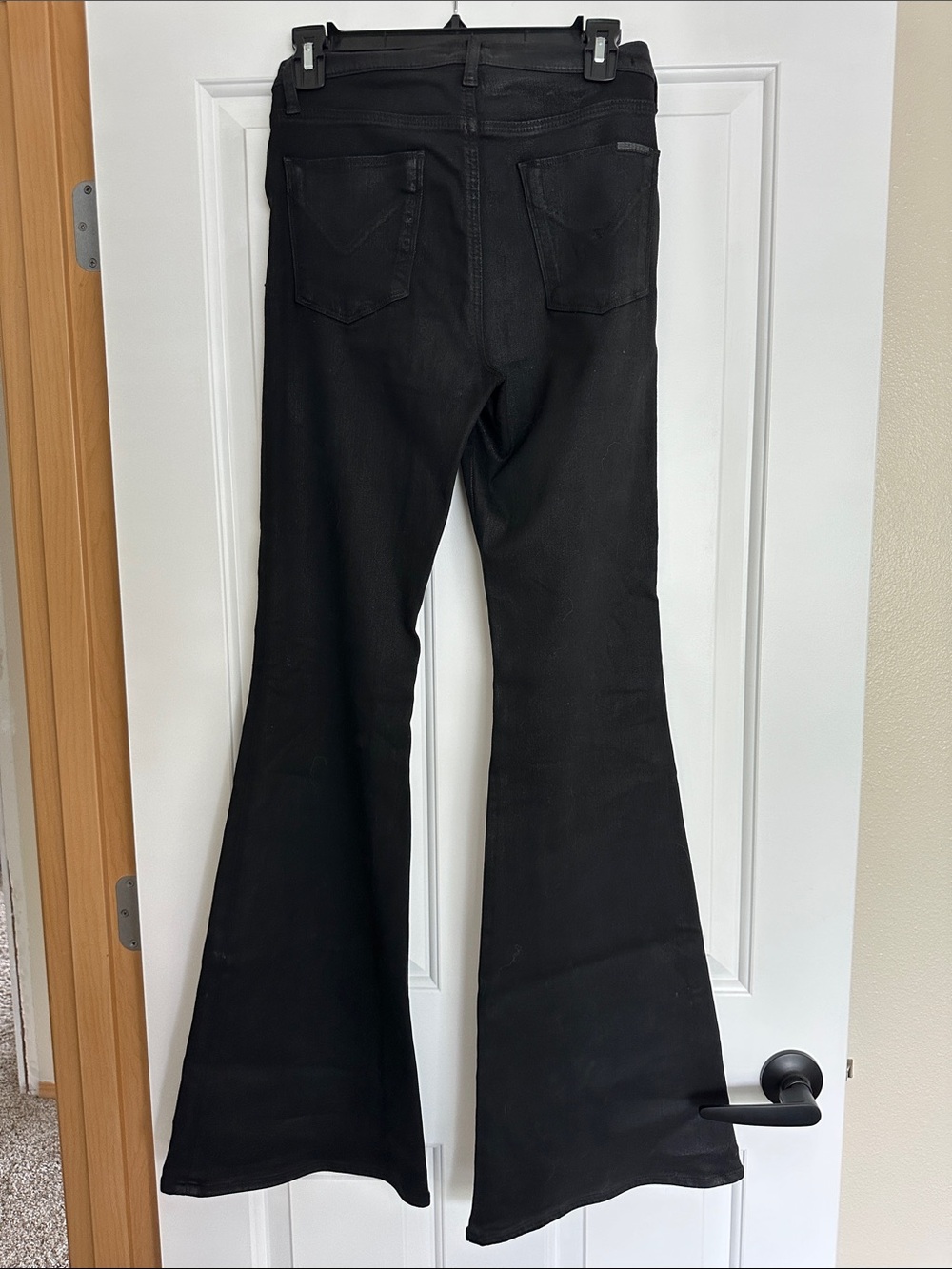 Hudson Jeans Black Lace-Up High-Rise Flare Jeans - Picture 3 of 4
